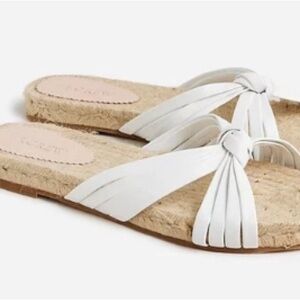 J. Crew White Cross-Strap Sandals